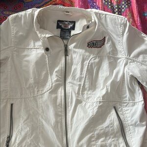 Harley-Davidson White Jacket with Embroidered Logo